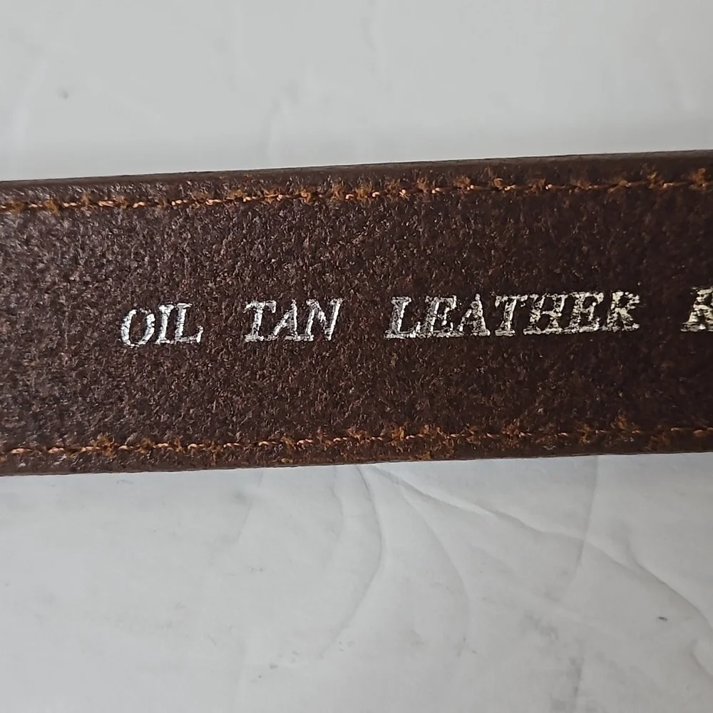 Oil Leather  Belt sz M Tan Pre-owned